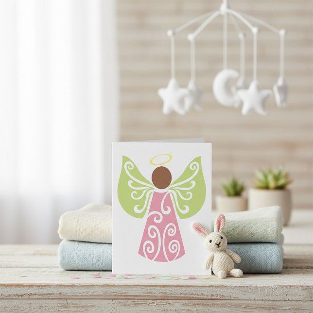 Tarjeta Alas De Swirl Verde Ángel Rosa Decorativas Espirit (Subido por el creador)