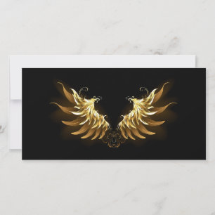 Tarjeta Alas del Ángel de Oro sobre fondo negro