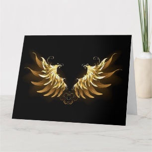Tarjeta Alas del Ángel de Oro sobre fondo negro