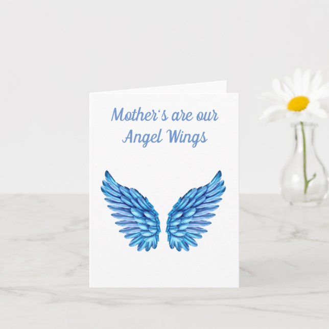 Tarjeta Alas del Ángel del Día de la Madre Feliz (Planta pequeña)