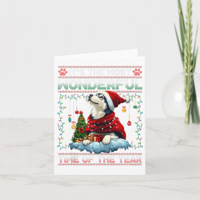 Tarjeta Alaska Malamute Decoraciones de árboles de Navidad (Anverso)
