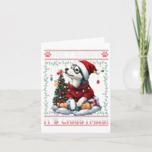 Tarjeta Alaska Malamute Decoraciones de árboles de Navidad