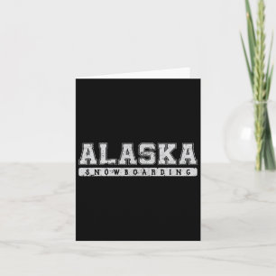 Tarjeta Alaska Snowboarding White Vintage Text