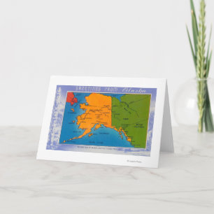 Tarjeta AlaskaGreetings From Alaska Map