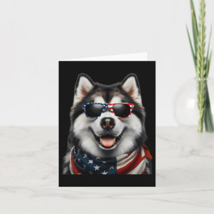 Tarjeta Alaskan Malamute Perro 4 De Julio Americano Incepe