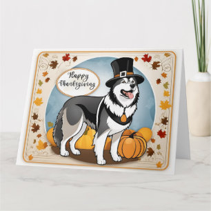 Tarjeta Alaskan Malamute Perro Peregrino Feliz Día de Acci