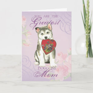 Tarjeta Alaskan Malemute Heart Mom