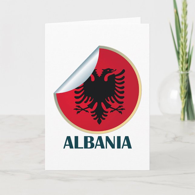 Tarjeta Albania Emblema de águila de doble cabeza (Subido por el creador)