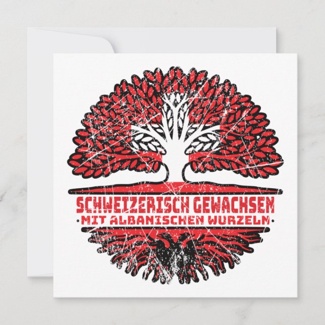 Tarjeta Albanien Albanisch Schweizer Schweiz Baum Wurzel (Anverso)