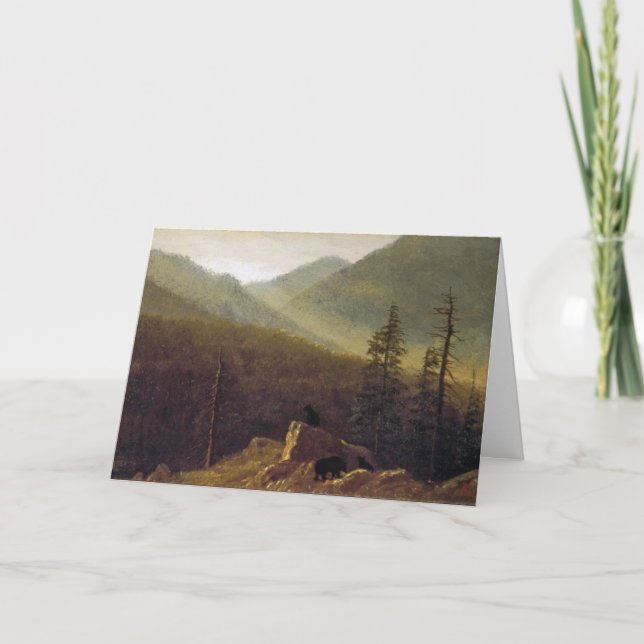 Tarjeta Albert Bierstadt, osos en el salvaje (Anverso)