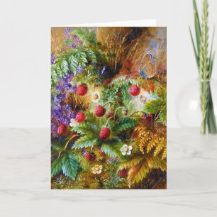 Tarjeta Albert Dürer Lucas: Fresas salvajes y mariposa