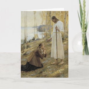 Tarjeta Albert Edelfelt - Cristo y María Magdalena