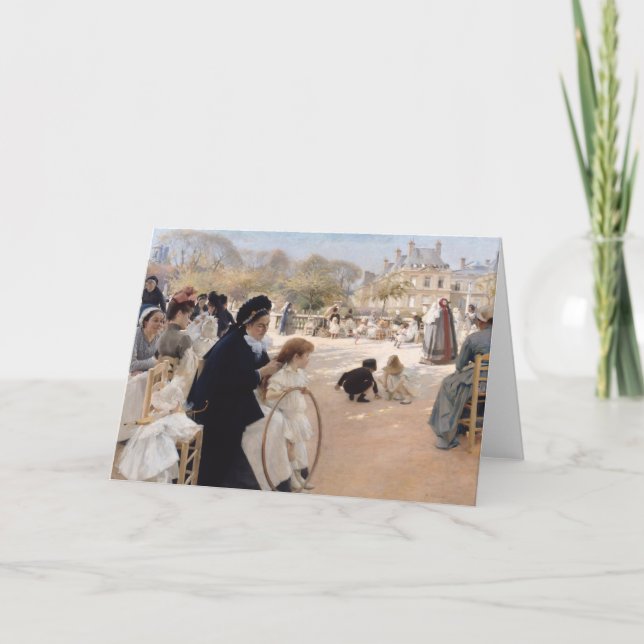 Tarjeta Albert Edelfelt - Jardines de Luxemburgo, París (Anverso)