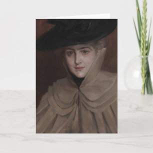 Tarjeta Albert Edelfelt - Retrato de una joven