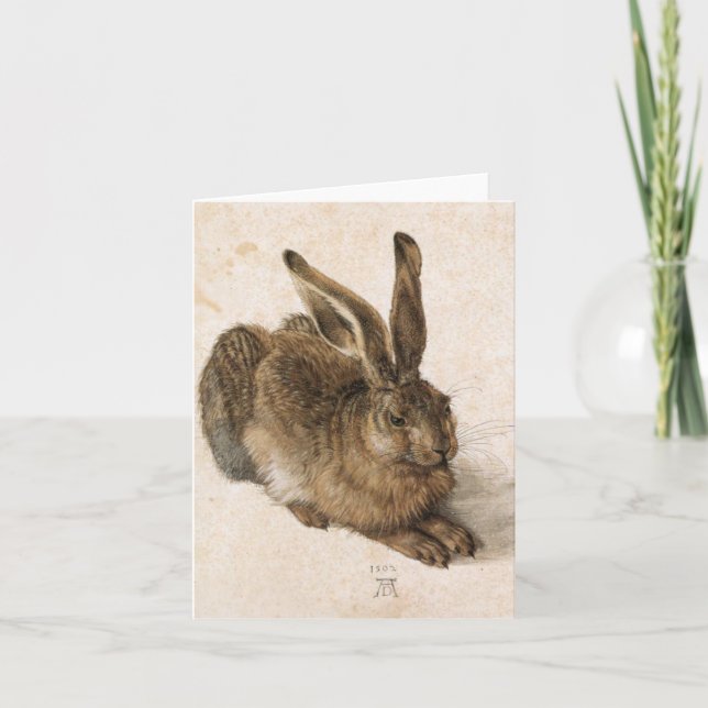 Tarjeta Albrecht Dürer - Junger Hase (Liebre Joven), 1502 (Anverso)