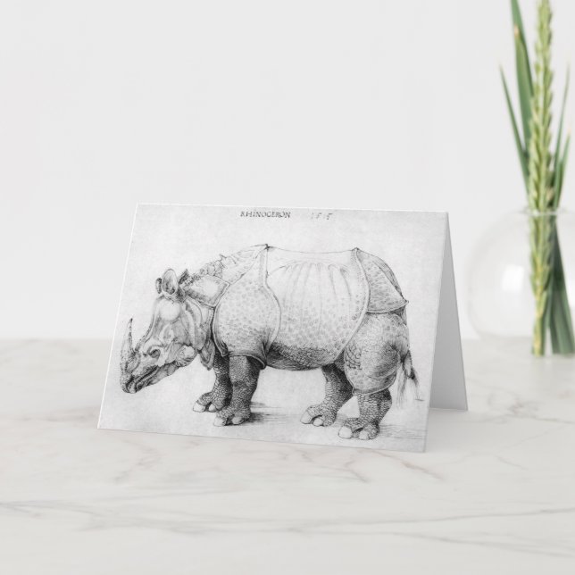 Tarjeta Albrecht Durer Rhinoceros (Anverso)