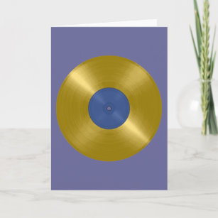 Tarjeta Álbum de discos de vinilo dorado