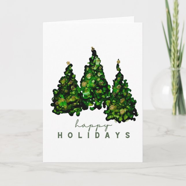 Tarjeta Alcohol Ink Design Holiday Greeting Cards  (Anverso)