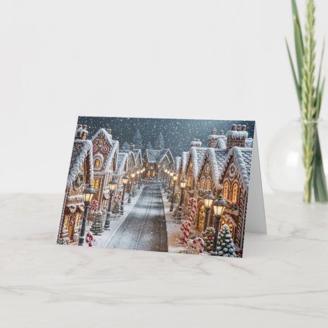Tarjeta Aldea Gingerbread navidades (Anverso)
