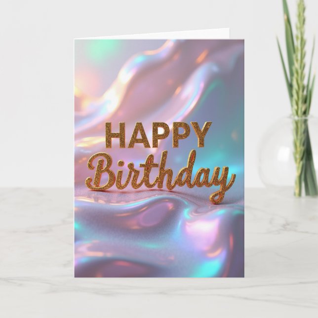 Tarjeta alegre con brillo dorado (Anverso)