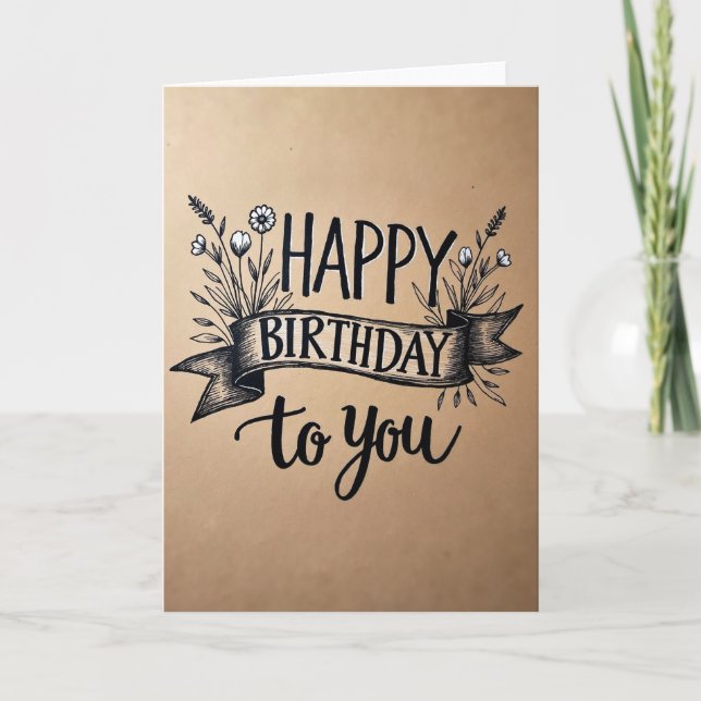 Tarjeta alegre con letras a mano (Anverso)