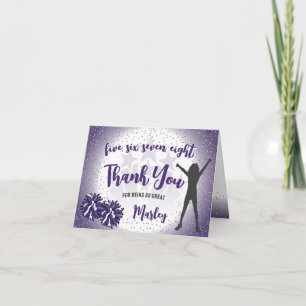 Tarjeta Alegre cumpleaños Morado Gracias
