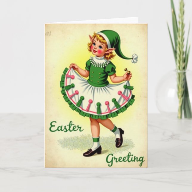 Tarjeta alegre de primavera vintage (Anverso)