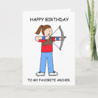 Alegre la joven arquera de cumpleaños