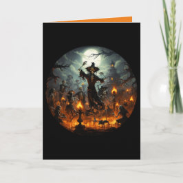 Tarjeta Alegre Skeleton Wites el Fiesta Halloween