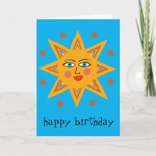 Tarjeta Alegre sol FELIZ CUMPLEAÑOS PERSONALIZADO Boho mod