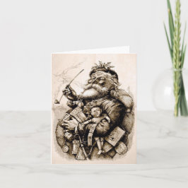 Tarjeta Alegre viejo Santa Claus