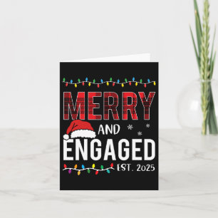 Tarjeta Alegre y Comprometida 2025 Plaid Rojo Navidad Comb