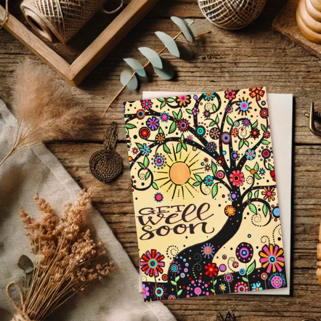 Tarjeta Alegre y feliz se recuperan pronto de un árbol sin (Subido por el creador)