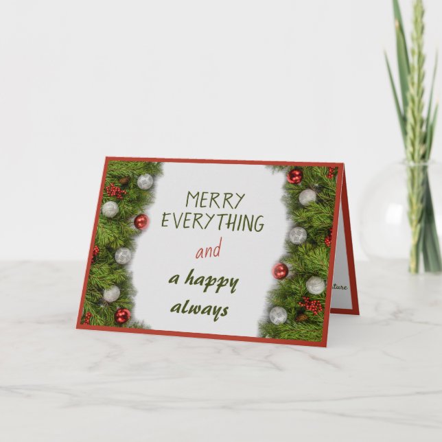 Tarjeta Alegres Navidades de la corona de felicitación de  (Anverso)