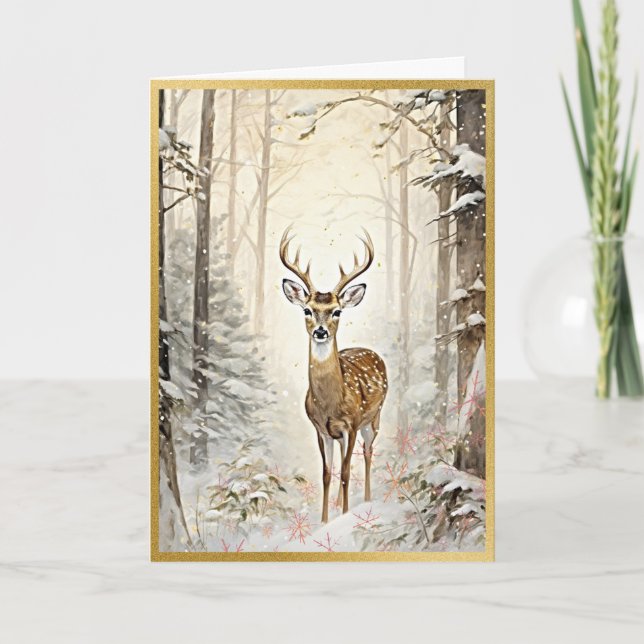 Tarjeta Alegres Navidades Deer (Anverso)