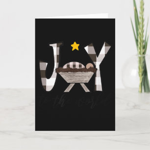Tarjeta Alegría Al Mundo Bebé Jesús En El Pesebre Navidad