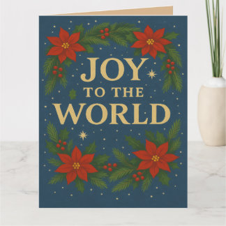 Tarjeta Alegría al mundo de los Navidades con la temática