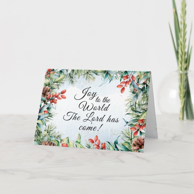 Tarjeta Alegría al mundo El Señor ha venido, Navidades (Anverso)