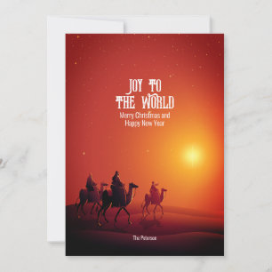 Tarjeta Alegría Al Mundo Saludo de tres sabios