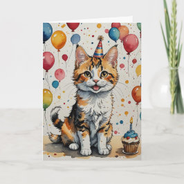 Tarjeta Alegría de cumpleaños de Kitty - Personalizable