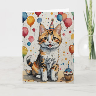 Tarjeta Alegría de cumpleaños de Kitty - Personalizable