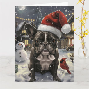 Tarjeta Alegría de los Navidades de invierno de Bulldog fr