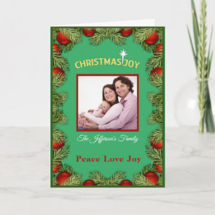 Tarjeta Alegría de Navidad Paz Amor Foto Familiar Personal