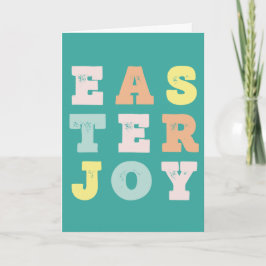 Tarjeta Alegría Verde azulada moderna de Pascua