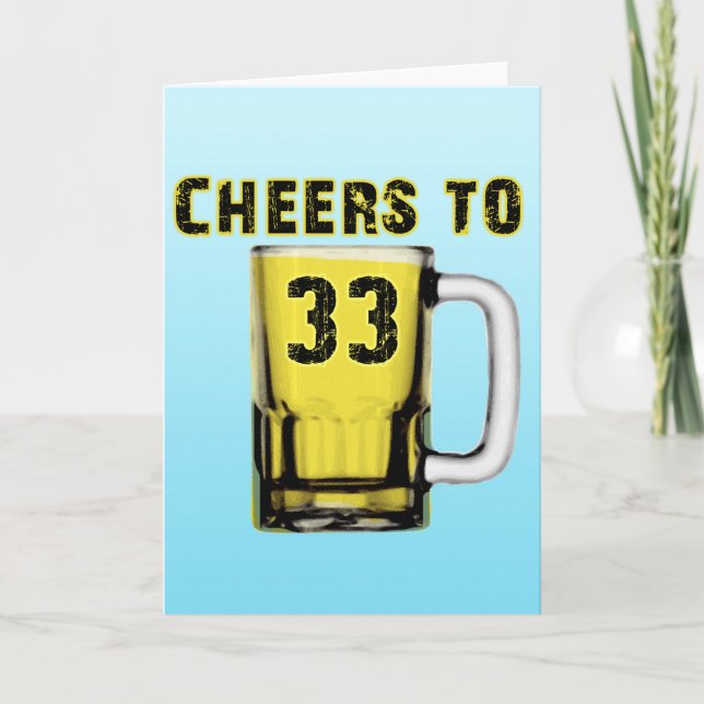 Tarjeta Alegrías a treinta y tres. Cumpleaños (Anverso)