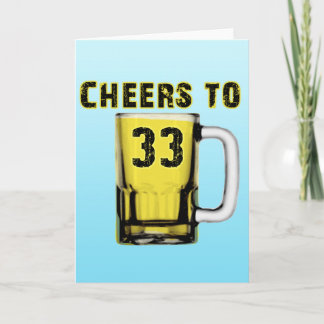 Tarjeta Alegrías a treinta y tres. Cumpleaños