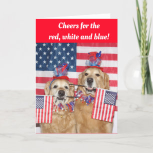 Tarjeta Alegrías del golden retriever para el el blanco