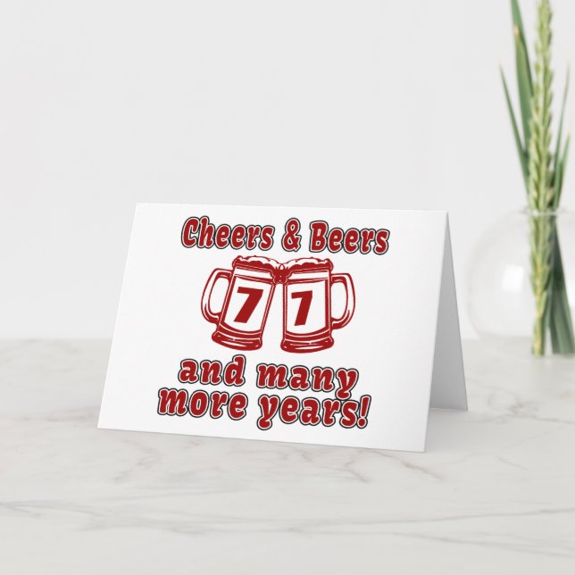 Tarjeta Alegrías y cervezas 77 diseños del cumpleaños (Anverso)