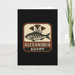 Tarjeta Alejandría Egipto Recuerdo Pez Egipcio Y Viaje
