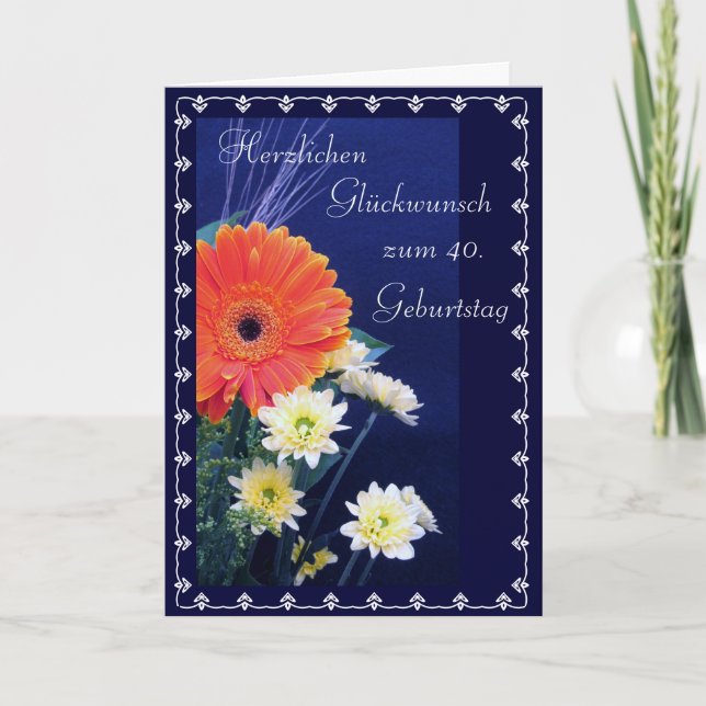 Tarjeta Alemán: 40.o feliz/50.o… cumpleaños (Anverso)